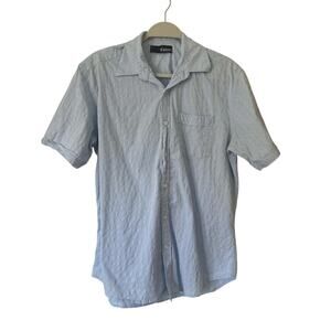 Cultura International Light Blue Short Sleeve Button-Up Shirt Men’s Med. Texture